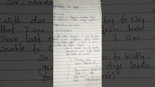 APPLICATION FOR FEVERAPPLICATION TO FOR FEVER PRINCIPALBEAUTIFUL ENGLISH HAND WRITING [upl. by Akkimat782]