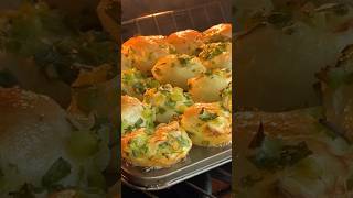 SCALLION PANCAKE cong you bing MUFFIN  breakfast mealprep shorts recipeshorts pe [upl. by Ahsyekat919]