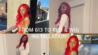 FROM 613 TO RED amp INSTALL MY WIG WITH ME [upl. by Acirrehs]