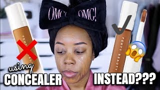 I USED THE FENTY CONCEALER AS FOUNDATION AND THIS IS WHAT HAPPENED  FULL TUTORIAL  Andrea Renee [upl. by Maharva]