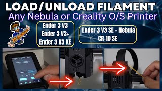 How to LOADUNLOAD Filament on Creality Ender 3 V3KEPlus CR10SE and Nebula Pad  3D Printer [upl. by Annoel365]