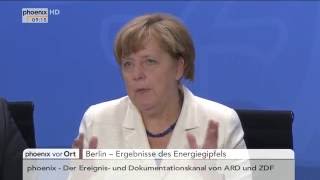 Energiegipfel PK mit ua Angela Merkel und Sigmar Gabriel am 01062016 [upl. by Renita]