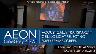 Elite Screens Aeon CineyGrey 4D AT Acoustic Transparent Ambient Light Rejecting Projector Screen [upl. by Ursola]