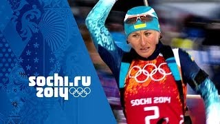 Womens Biathlon Golds Inc Darya Domracheva  Triple Olympic Champion  Sochi Olympic Champions [upl. by Aerona]