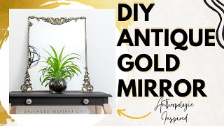 DIY ANTIQUE GOLD MIRROR [upl. by Alle]