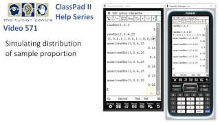 ClassPad Help 571  Simulating Distribution Of Sample Proportion [upl. by Eetse]