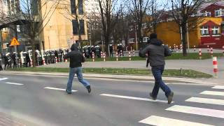 Zamieszki z policją na ulicy Grzybowskiej w Warszawie w dniu 11112012 [upl. by Sidwohl]