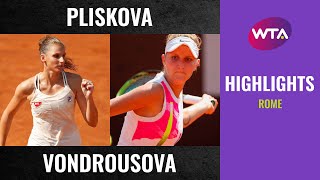 Karolina Pliskova vs Marketa Vondrousova  2020 Rome Semifinal  WTA Highlights [upl. by Davena]