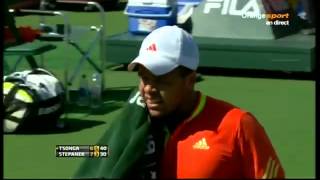 Tsonga Stepanek clash [upl. by Herahab]