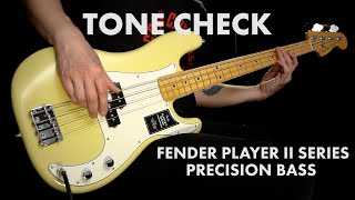 TONE CHECK Fender Player II Precision Bass Demo  Cream City Music [upl. by Dnamron]