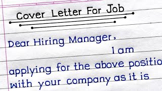 How To Write A Cover Letter For A Job Application  Cover Letter For Job Application [upl. by Ardnoek]