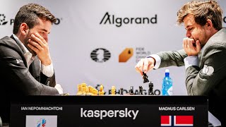 Ian Nepomniachtchi vs Magnus Carlsen  World Chess Championship 2021  Game 11 [upl. by Kippy750]