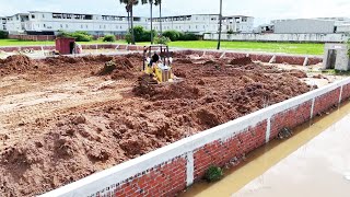 New Project Start filling Up Mini Bulldozer Trucks 5t Push Deploy for Later Construction Foundation [upl. by Iolande]