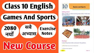 Class 10 English unit 10  Class 10 English chapter 10 exercise  Class 10 English Games And Sports [upl. by Llerraf]