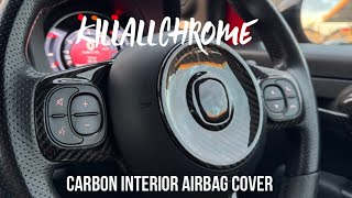 Steering Wheel Airbag Cover Genuine Carbon Install  KillAllChrome [upl. by Deming853]