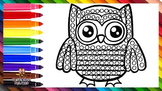 Desenhar e Colorir um Corujinha POP IT 🦉🔴🟠🟡🟢🔵🟣🌈 Desenhos para Crianças [upl. by Swen]