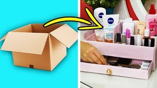 27 CUTE WAYS TO REPURPOSE CARDBOARD BOXES [upl. by Zampardi839]