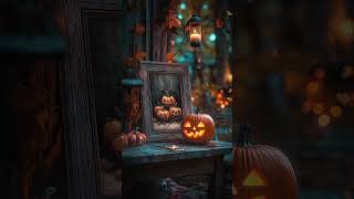 Enchanting Garden Glow of Magical Pumpkins halloweenambience vintageart ambientsounds shorts [upl. by Shepp]