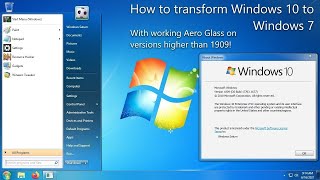 How to make Windows 10 look like Windows 7 with working Aero Glass [upl. by Kery]