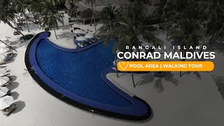 Conrad Maldives Rangali Island Pool Area Walking tour  2024 [upl. by Miche]