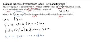 Cost Performance Index and Schedule Performance Index  CPI and SPI Example [upl. by Acinorav307]