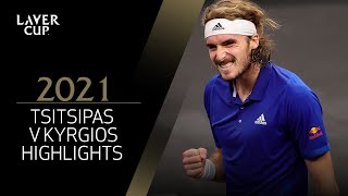 Match 5 Highlights  Tsitsipas v Kyrgios  Laver Cup 2021 [upl. by Htenay]