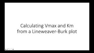 How to calculate Vmax and Km from a LineweaverBurk plot [upl. by Riobard]