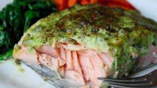 Broiled HerbCrust Salmon Recipe  Easy Broiled Fish Technique [upl. by Eremahs649]