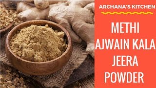 Methi Ajwain Kala Jeera Powder  Healthy Recipes by Archanas Kitchen [upl. by Mapel]