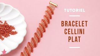 TUTORIEL  Bracelet Cellini Plat Perles de Rocailles Miyuki [upl. by Cindi291]