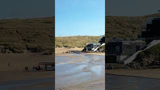 Perranporth beach Full car park beautiful Wednesday All enjoying the beauty of perranporth beach 🙏 [upl. by Amri942]