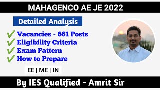 MAHGENCO Recruitment 2022  Mahagenco AE JE  Detailed Analysis  How to Prepare  MechElectInst [upl. by Nogaem71]