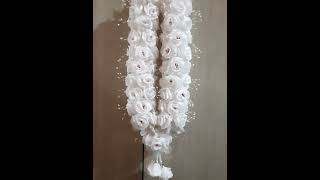 Beautiful white organdy cloth flower garland boutique or mukut [upl. by Afra998]