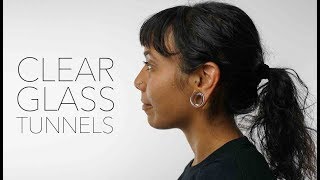 Clear Glass Tunnels 0G  1 amp 14quot Inch  UrbanBodyJewelrycom [upl. by Airemahs]