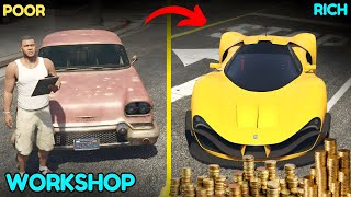 FRANKLIN UPGRADED THE FIRST CAR AT HIS WORKSHO amp BECAME RICH IN GTA V  FRANKLIN WORKSHOP NEW VIDEO [upl. by Tuttle482]