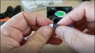 Crimping a JST Molex 20mm Small Cooling Fan Connector with a IWISS SN01BM Crimping Tool [upl. by Leirbag]