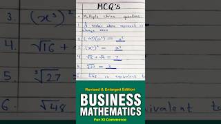 Introduction to business maths chapter 1 MCQs  icom Business maths for first year class 11 [upl. by Alaehcim546]