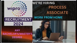 WORK FROM HOME JOB WIPRO HIRING PROCESS ASSOCIATE ANY BACHELORSMASTERS DEGREE CAN APPLY [upl. by Garris11]