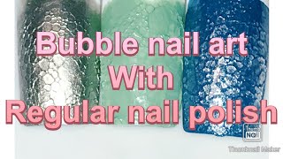 How to do bubble foam effect nail art with regular nail polish I Bubbelmönster med nagellack DIY [upl. by Raleigh397]