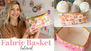 Easy Fabric Basket Sewing Tutorial [upl. by Eimirej64]