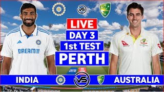 India vs Australia 1st Test Day 3 Live Scores  IND vs AUS 1st Test Live Commentary  India Batting [upl. by Ahsropal]