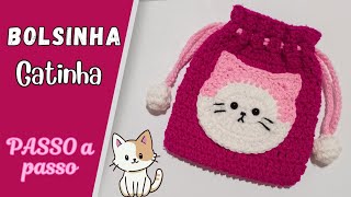 BOLSINHA DE GATINHA INFANTIL em crochê Passo a Passo [upl. by Okomot644]