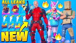 NEW All Fortnite Leaked Skins amp Emotes Unmasked Deadpool [upl. by Emirac]