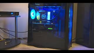 i9 14900k delidded cooled with EK direct die AIO 360mm dual 4090 192gb ram beast with 1600w PSU [upl. by Clein]