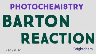 Barton reaction miscellaneous Photochemical reactionphochemistry [upl. by Niroht]