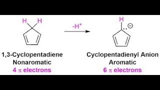 الايونات الاروماتية ايون الثنائى البنتينيل الحلقىAromatic ions Cyclopentadienyl ion [upl. by Tomasz]