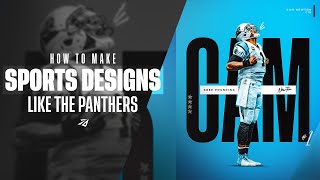 How to make Sports Designs like the Carolina Panthers FREE PSD  ᴴᴰ [upl. by Esirahs]