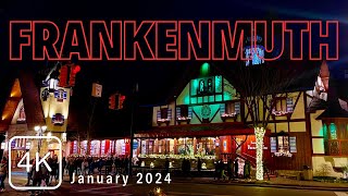 A Winters Night Walk in Frankenmuth Michigan USA [upl. by Warthman]