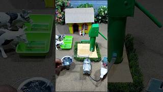 mini water hand pump ideas and mini motor water pump project  Cow video shorts  269 [upl. by Lladnik]