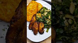 Callaloo amp Saltfish served with Fried Plaintains amp Hash Browns  Teikas Kitchen [upl. by O'Connell]